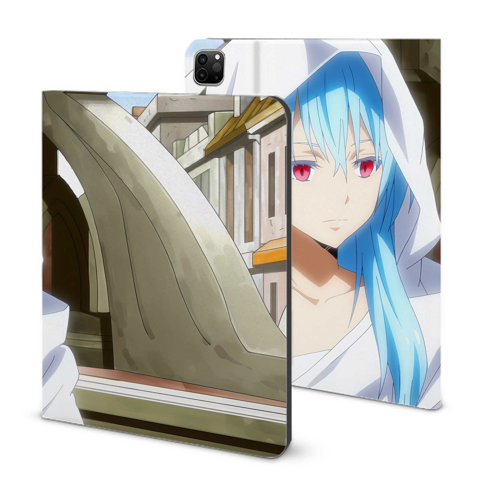 （画像用） 転スラ Regarding Reincarnated to Slime IPad ケース ブック型 PUレザー TPU 耐衝撃 軽量 薄型 ペン収納なし 全面保護 IPad 各モデル対応